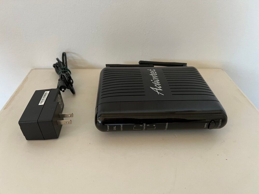 Actiontec Black DSL Modem Wireless Router 300 mbps 4 Port Network Model GT784WN
